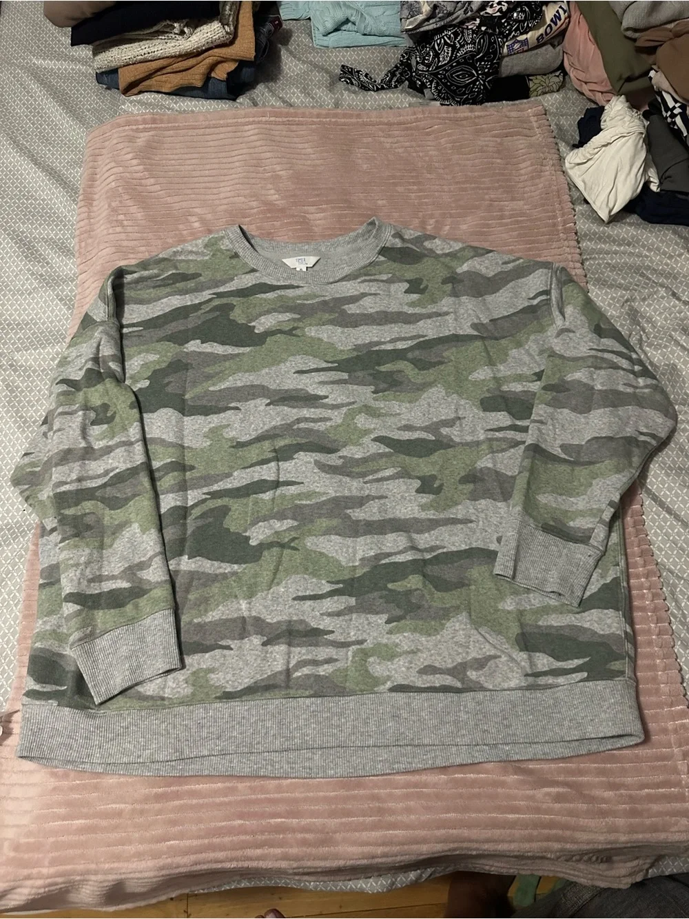 Time and Tru Camo Crewneck